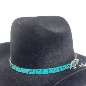 Bandinha -AZUL- Reta Couro Croco-PYRAMID- PY-B53